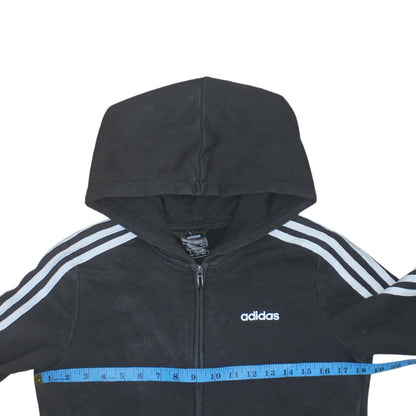 Womens UK Size M adidas Black Full Zip Hoodie