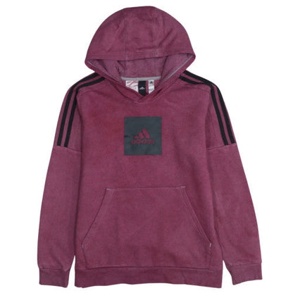 Adidas Boys Purple Fleece Pullover Hoodie 13-14 Years Hooded Sweatshirt