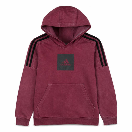 Front view of Adidas boys’ purple fleece pullover hoodie 13-14 years hooded sweatshirt