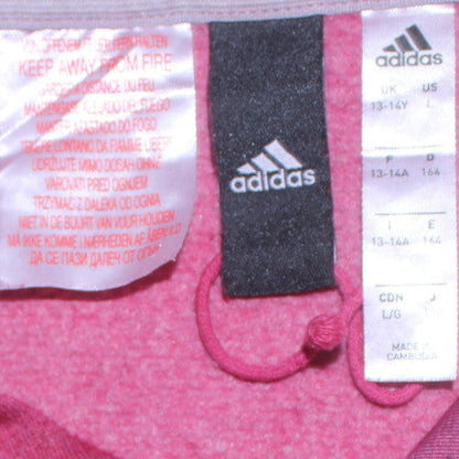 Adidas Boys Purple Fleece Pullover Hoodie 13-14 Years Hooded Sweatshirt