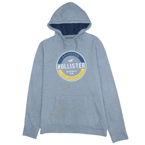 Mens UK Size L Hollister Blue Pullover Hoodie