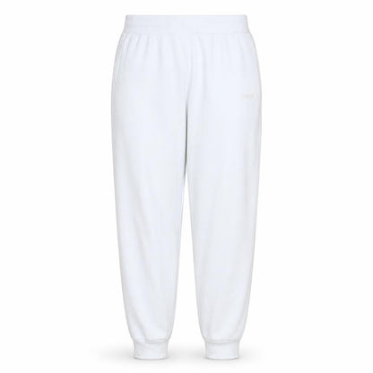 Front view of Puma Women’s White Jogger Sweatpants, size M, Cotton Blend