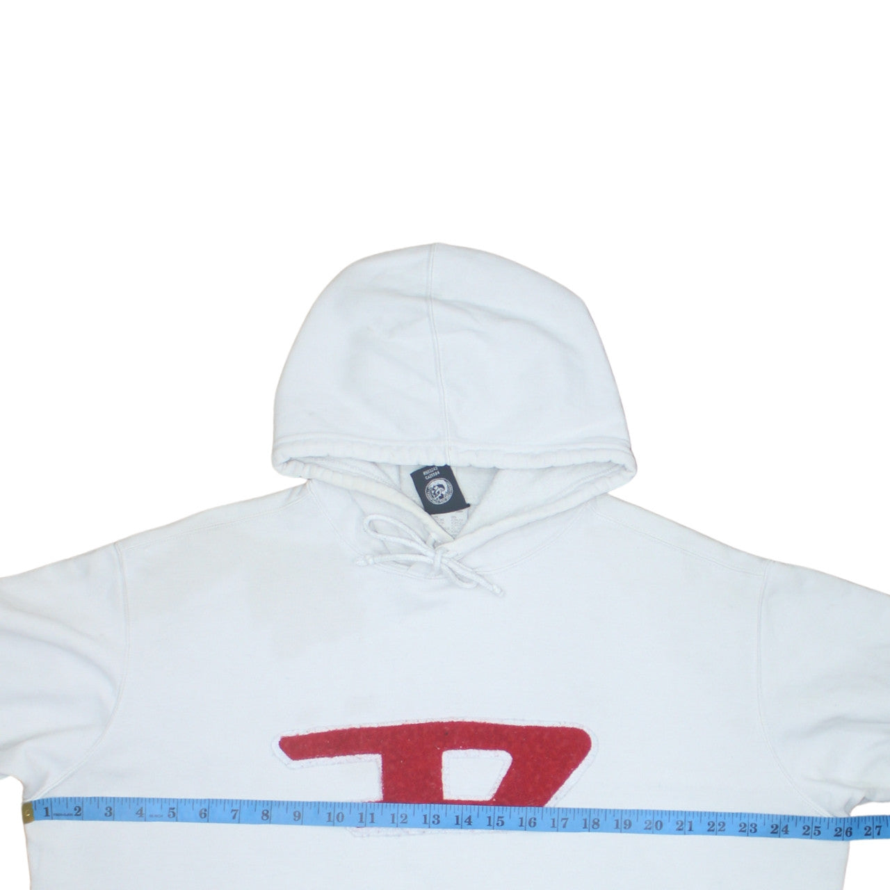 Womens UK Size 2XL Diesel White Pullover Hoodie
