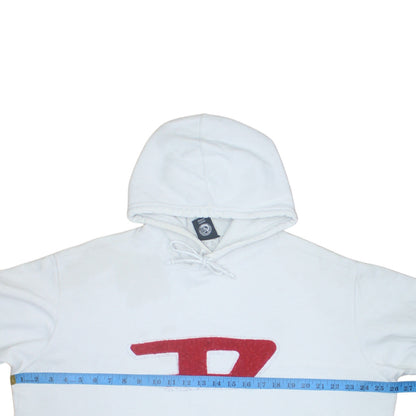 Womens UK Size 2XL Diesel White Pullover Hoodie