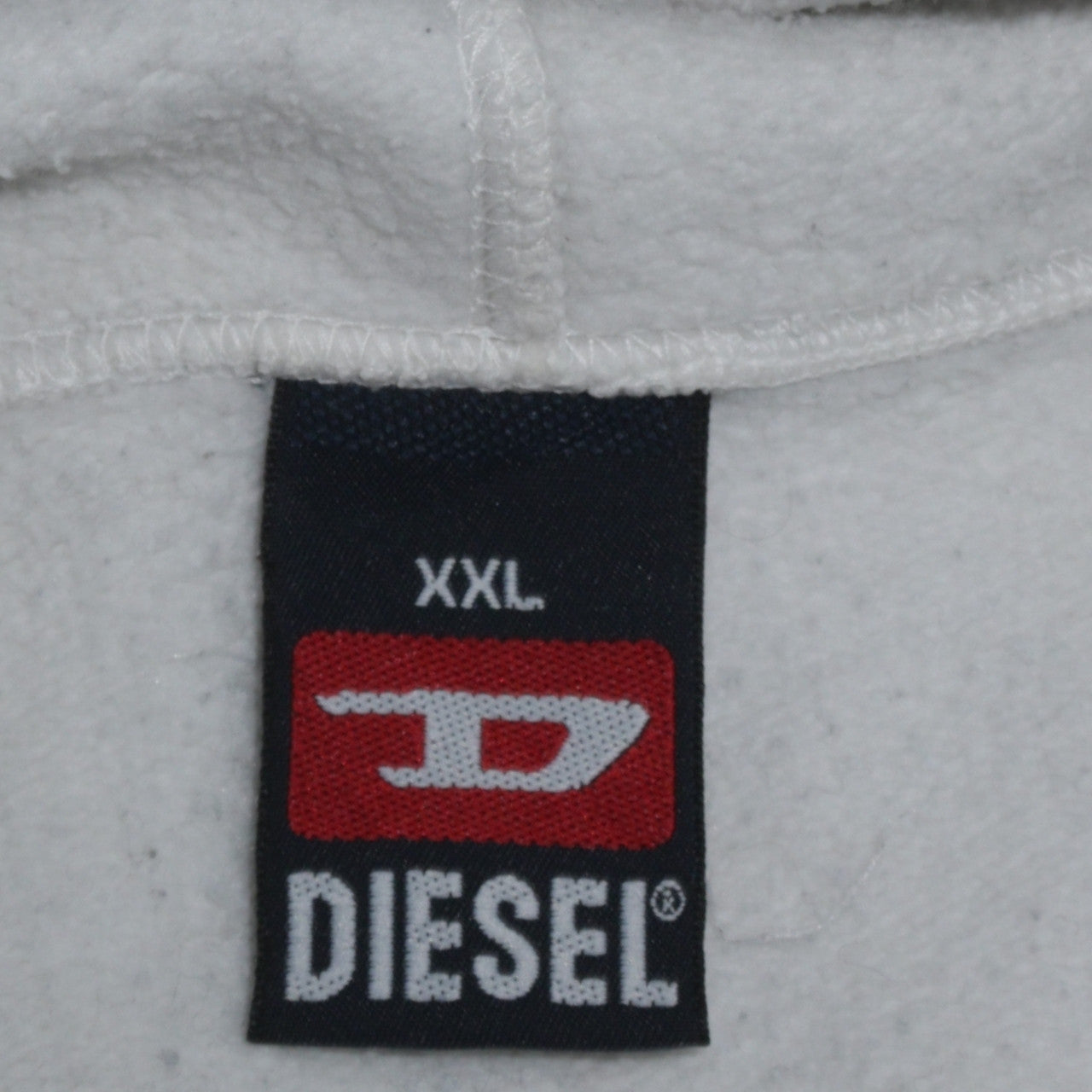Womens UK Size 2XL Diesel White Pullover Hoodie