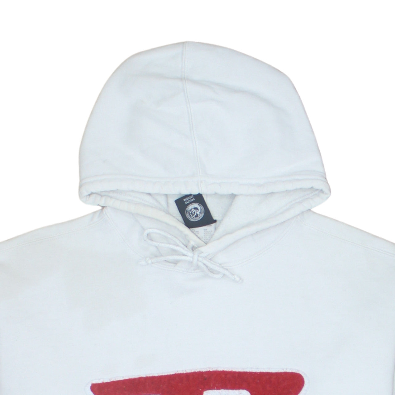 Womens UK Size 2XL Diesel White Pullover Hoodie
