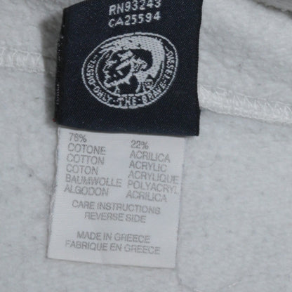 Womens UK Size 2XL Diesel White Pullover Hoodie