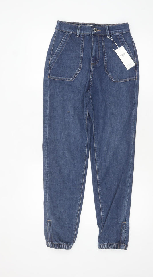 Womens UK Size 6 Marks and Spencer Regular Fit Tapered Blue Jeans