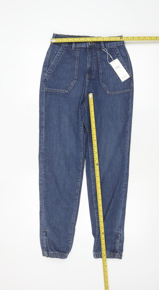 Womens UK Size 6 Marks and Spencer Regular Fit Tapered Blue Jeans