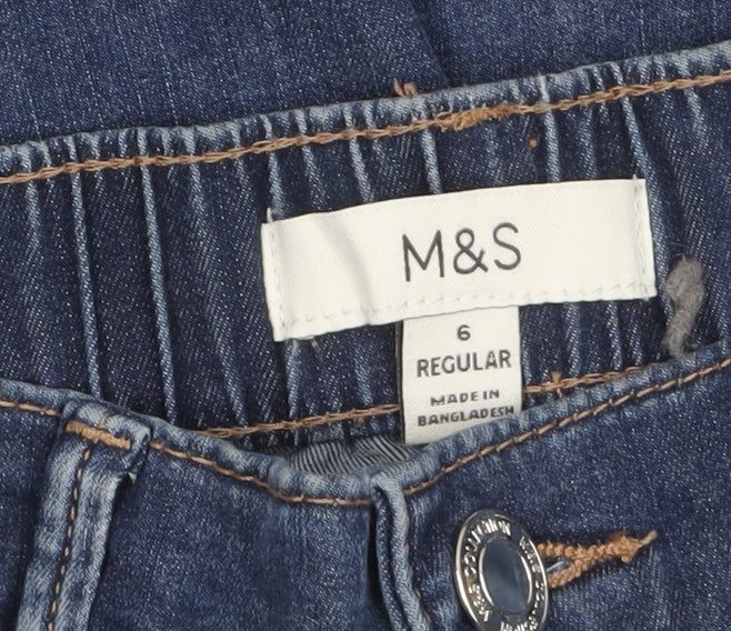 Womens UK Size 6 Marks and Spencer Regular Fit Tapered Blue Jeans