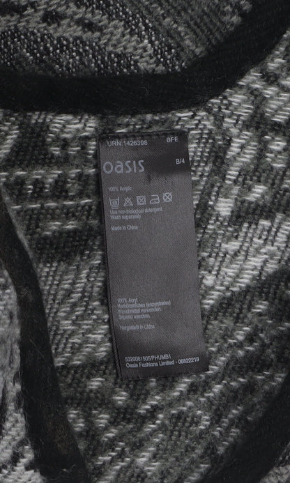Womens UK Size One Size Oasis Grey Cape Jumper