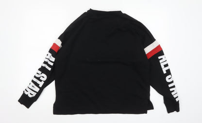 Womens UK Size M Converse Black Pullover Sweatshirt