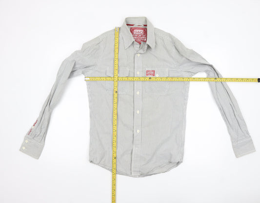 Superdry Men's White Check Cotton Button-Up Shirt Small