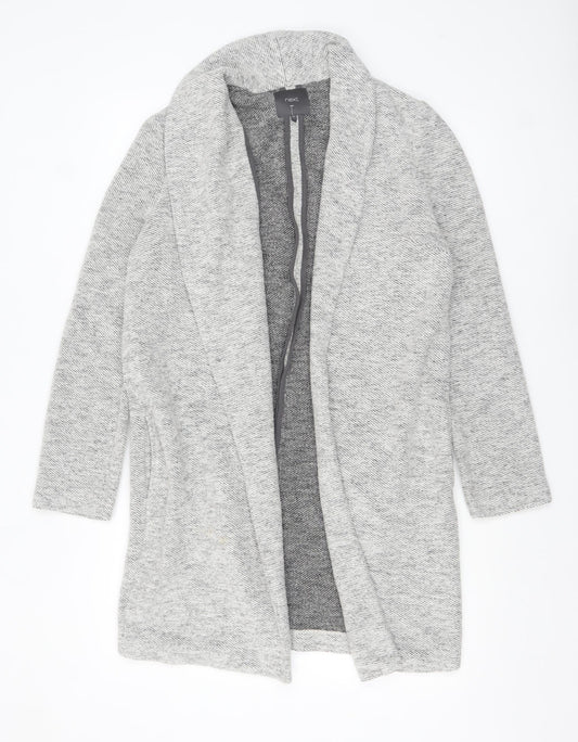 Next Women’s Grey Knit Coatigan Size 10 Regular Long Sleeve