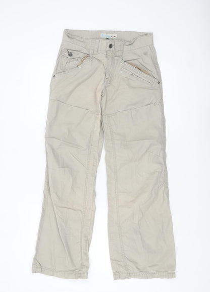 Girls UK Size 13 Years Fa Face Regular Fit Cargo Beige Trousers