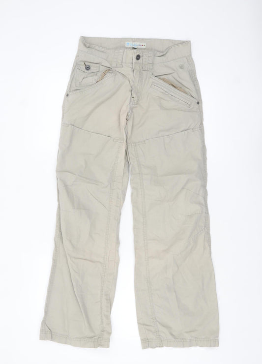 Girls UK Size 13 Years Fa Face Regular Fit Cargo Beige Trousers