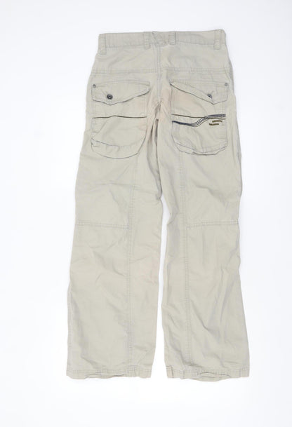 Girls UK Size 13 Years Fa Face Regular Fit Cargo Beige Trousers