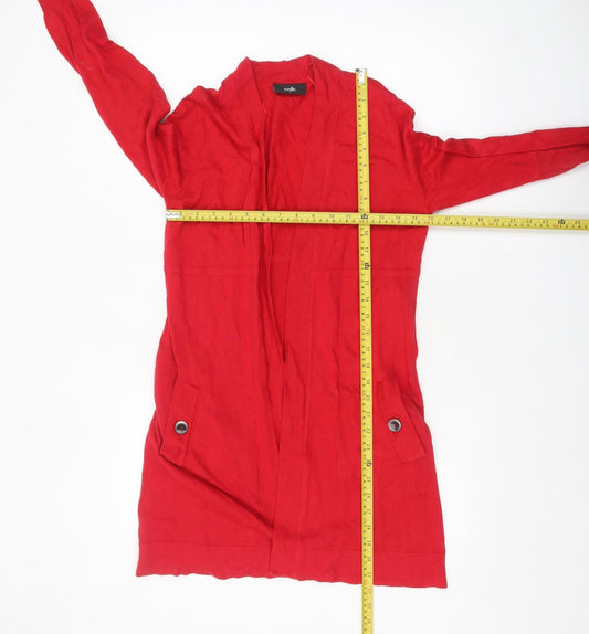 Wallis Womens Red Long Sleeve Knit Cardigan Size S