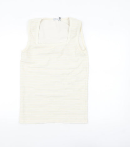 Womens UK Size M ASOS DESIGN Ivory Basic Tank