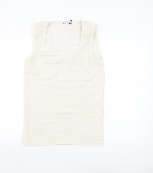 Womens UK Size M ASOS DESIGN Ivory Basic Tank