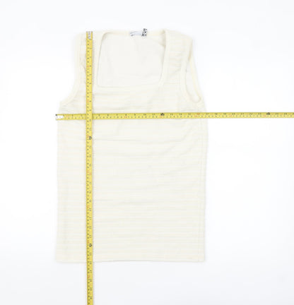 Womens UK Size M ASOS DESIGN Ivory Basic Tank