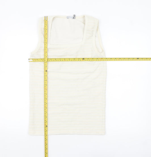 Womens UK Size M ASOS DESIGN Ivory Basic Tank