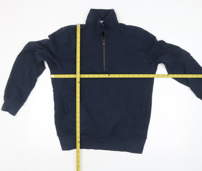 Mens UK Size M White Stuff Blue 1/2 Zip Sweatshirt