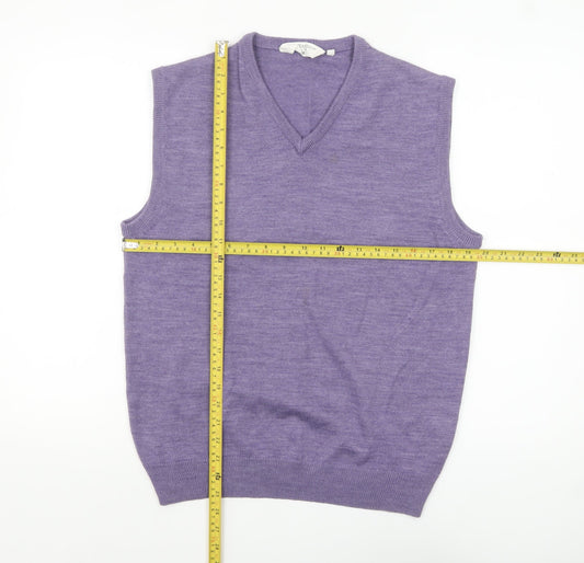 Bar Harbour Men’s Purple Wool Blend V-Neck Sleeveless Vest M