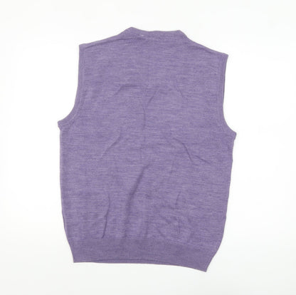 Bar Harbour Men’s Purple Wool Blend V-Neck Sleeveless Vest M