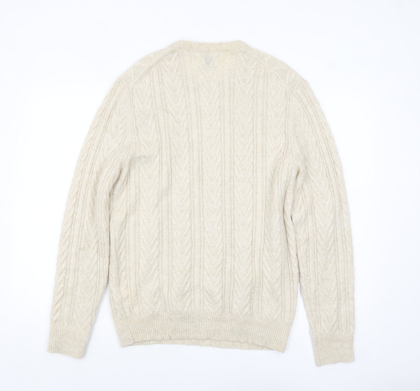 Mens UK Size L Zara Beige Pullover Jumper