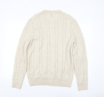 Mens UK Size L Zara Beige Pullover Jumper
