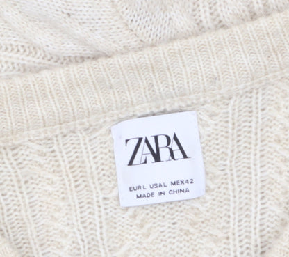 Mens UK Size L Zara Beige Pullover Jumper