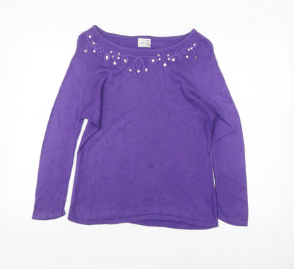 Womens UK Size 12 Eastex Purple Pullover Jumper