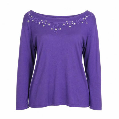 Womens UK Size 12 Eastex Purple Pullover Jumper