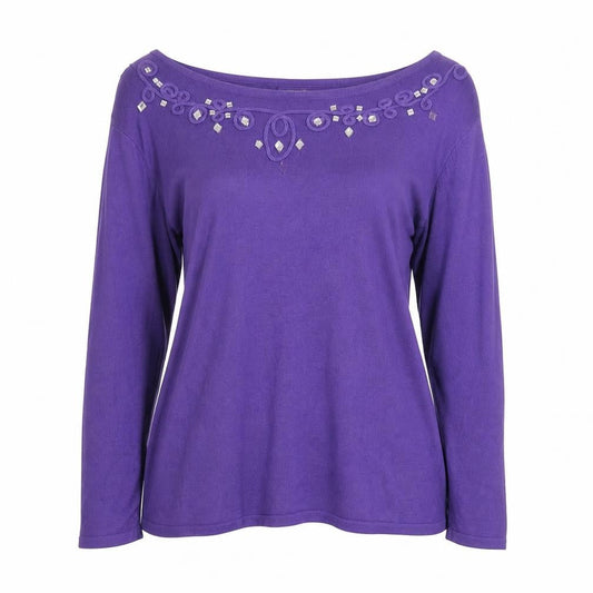 Womens UK Size 12 Eastex Purple Pullover Jumper