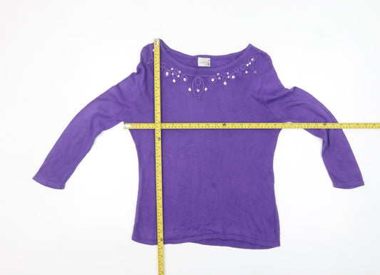 Womens UK Size 12 Eastex Purple Pullover Jumper