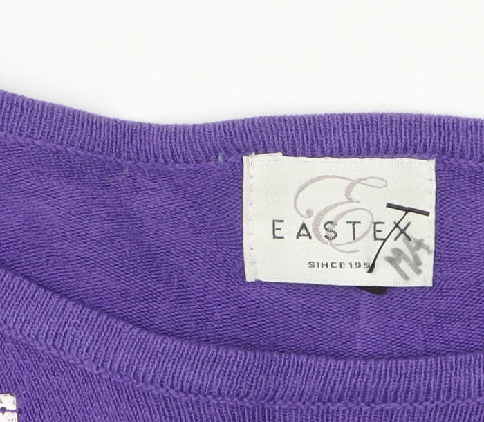 Womens UK Size 12 Eastex Purple Pullover Jumper