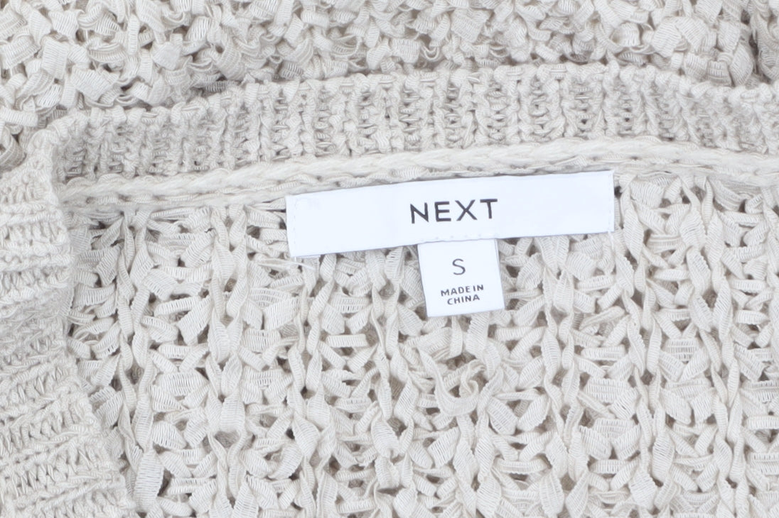 Womens UK Size S NEXT Beige Cardigan Jumper