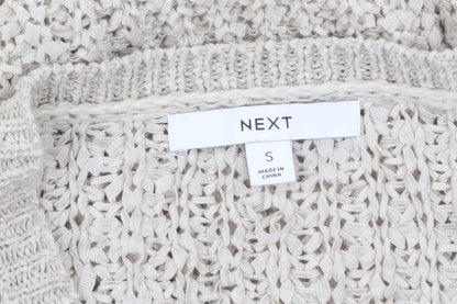 Womens UK Size S NEXT Beige Cardigan Jumper