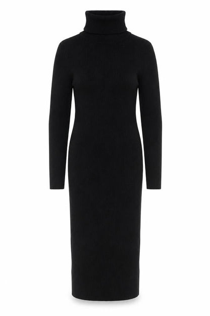South Womens Black Knit Roll Neck Bodycon Midi Dress UK 10