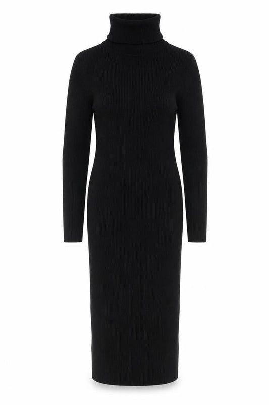South Womens Black Knit Roll Neck Bodycon Midi Dress UK 10