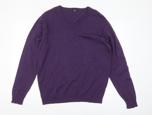 Mens UK Size XL Cotton Traders Purple Pullover Jumper