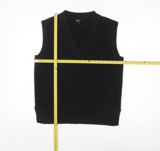 Nobody's Child Women's Black V-Neck Sleeveless Knit Vest Jumper Size 8-10