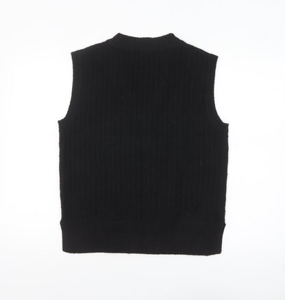 Nobody's Child Women's Black V-Neck Sleeveless Knit Vest Jumper Size 8-10