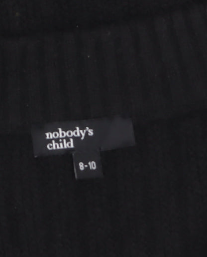 Nobody's Child Women's Black V-Neck Sleeveless Knit Vest Jumper Size 8-10