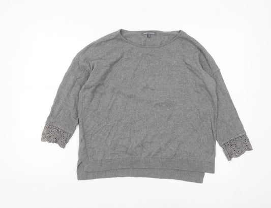 Womens UK Size M Laura Ashley Grey Pullover Jumper