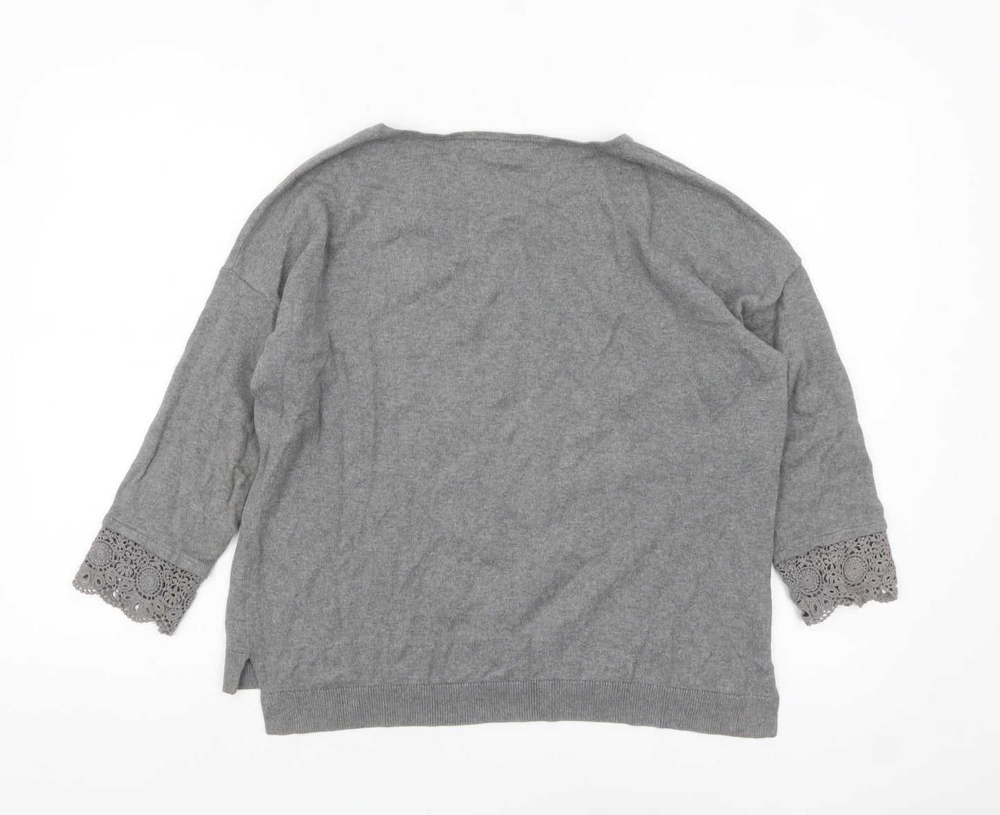 Womens UK Size M Laura Ashley Grey Pullover Jumper