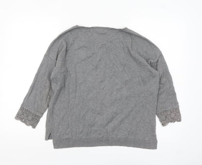 Womens UK Size M Laura Ashley Grey Pullover Jumper