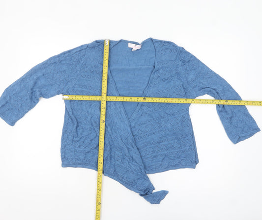 Julipa Women Blue 16/18 Open Knit Viscose Cardigan Wrap