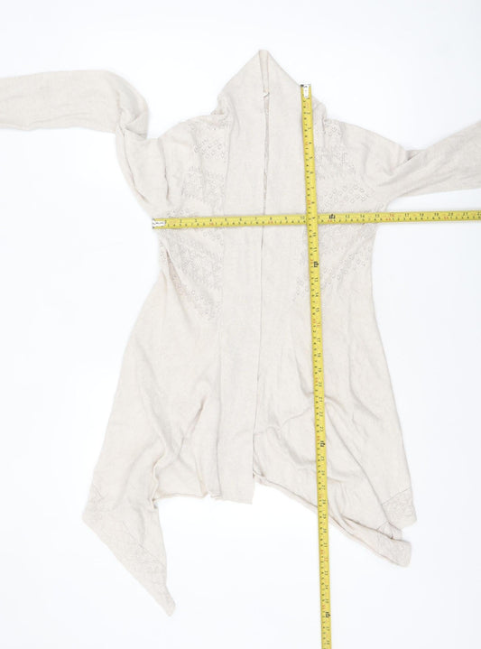 Womens UK Size 10 FatFace Beige Cardigan Jumper